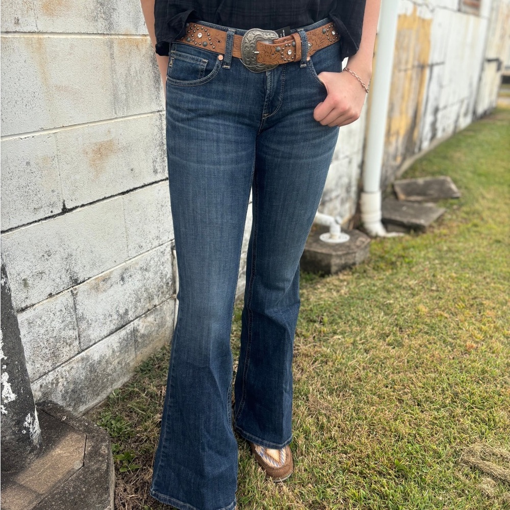 Ariat REAL Denim Perfect Rise Flare Jeans Paulina Florida Boho Western Cowgirl! - Picture 13 of 16